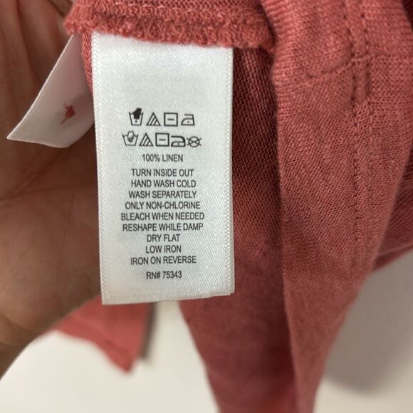 Tahari Terracota Linen Top M Relaxed Lagenlook Minimalist Breathable Natural - Picture 4 of 10